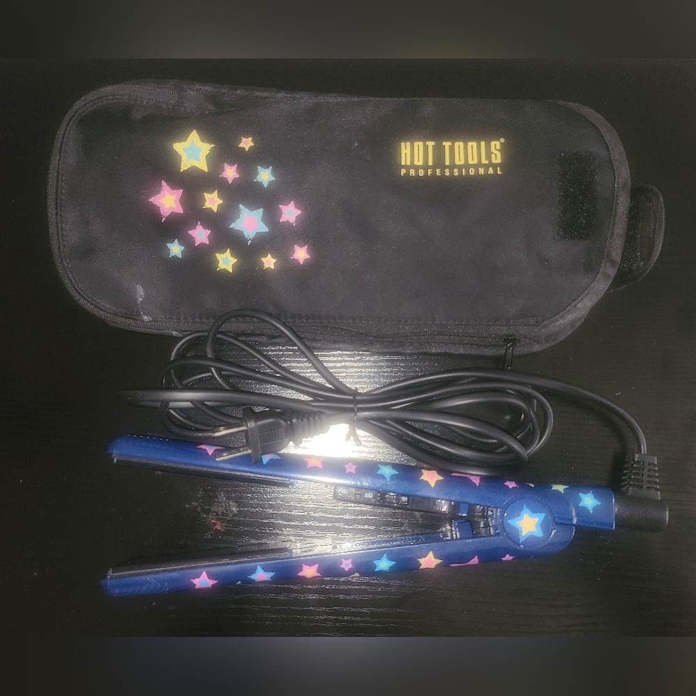 Hot Tools 1" Hair Straightener with Case/Heat Protector Pad